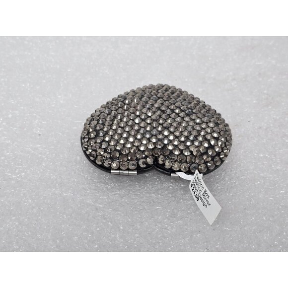 Fashion Box Fashion Mirror Heart-Shaped Rhinestone Compact Mirror - Picture 2 of 4